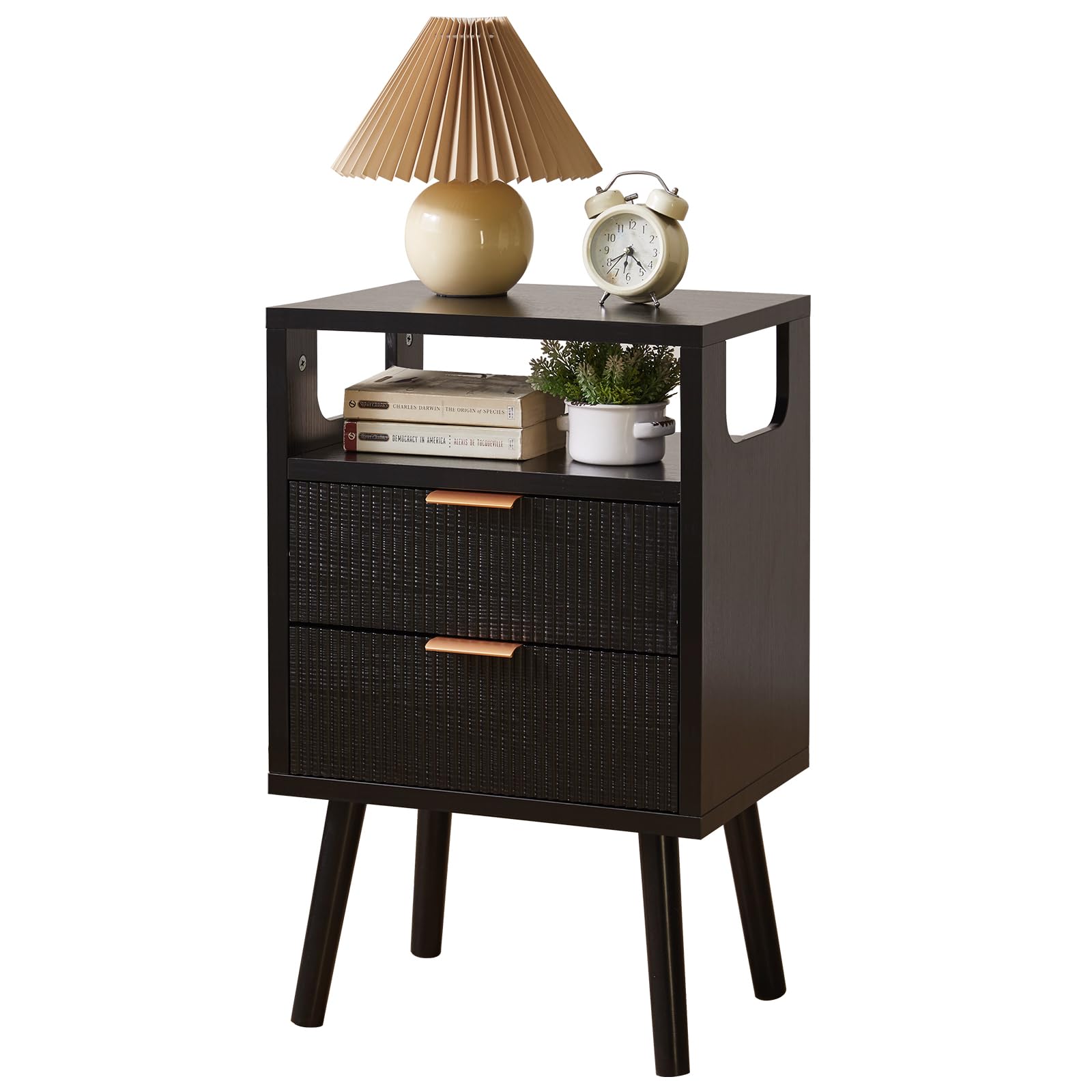 Table de nuit style moderne du milieu du siècle pour salon chaleureux