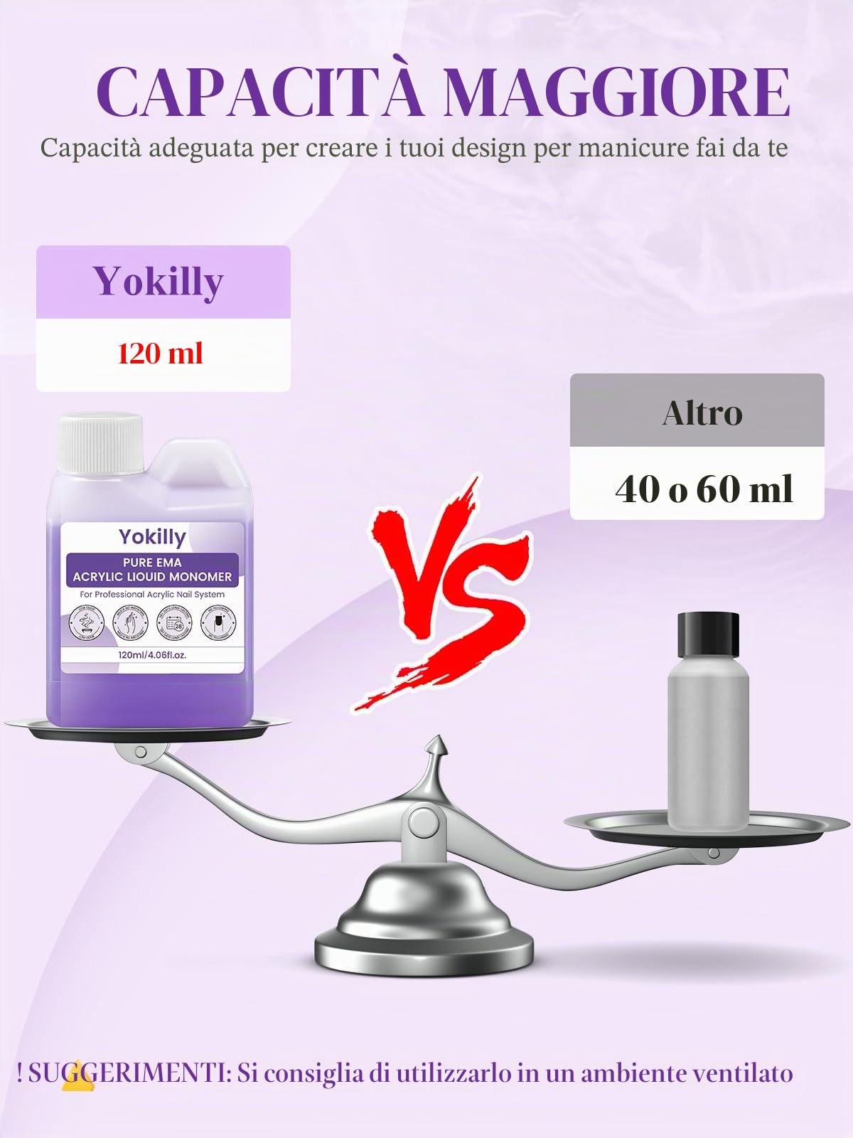 Yokilly Kit per unghie acriliche: set di polvere acrilica, set per unghie acriliche, strumenti per manicure e nail art, kit per unghie per salone domestico