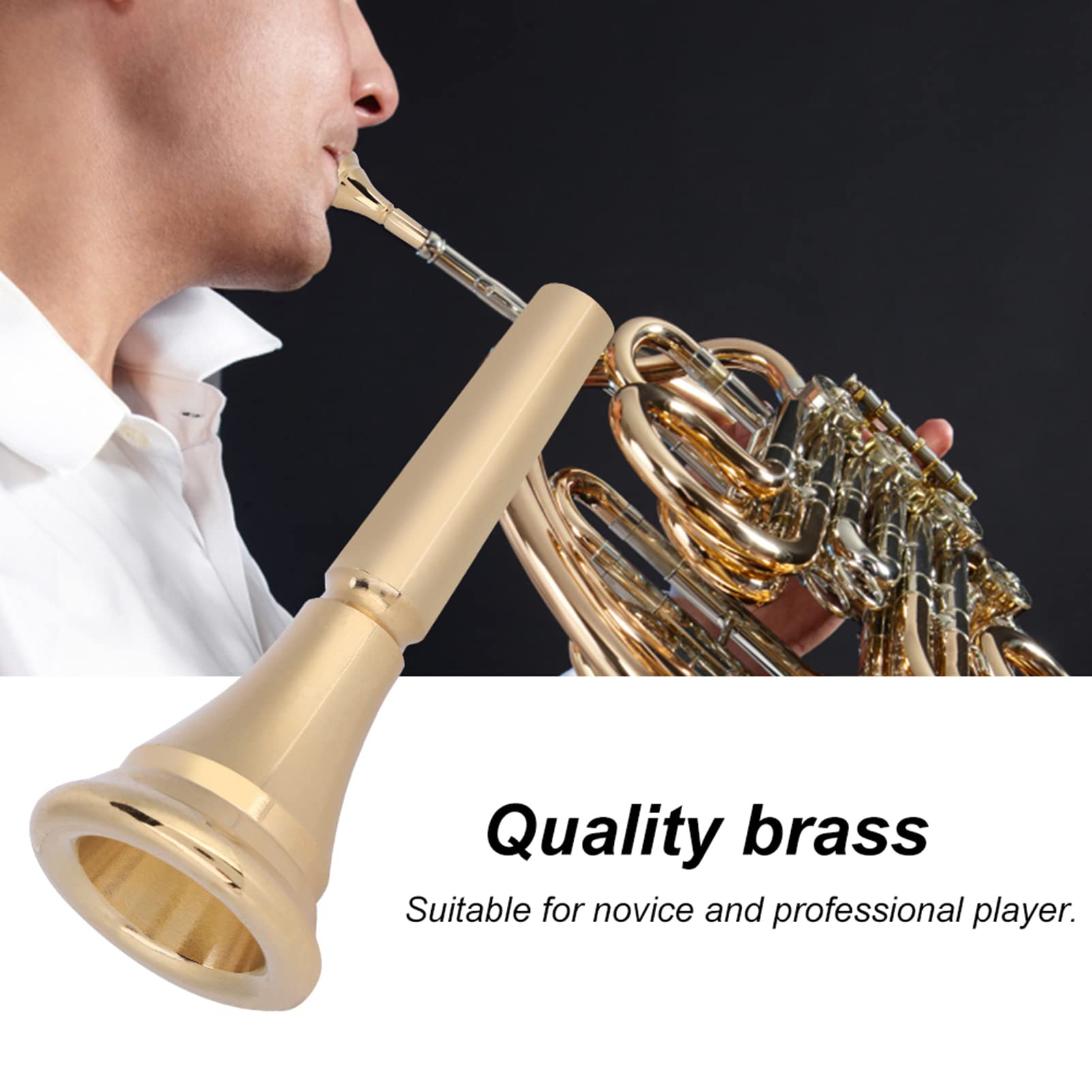 Elegante Bocchino di Ricambio per Corno in Ottone Bocchino per Corno Standard Durevole Accessorio di Ricambio per Corno Francese