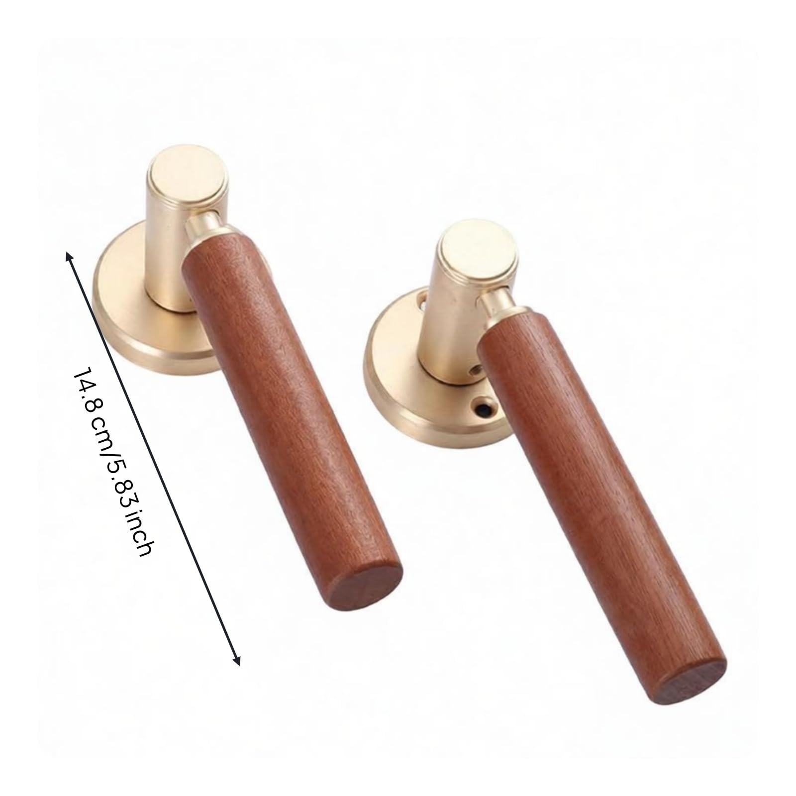 F Fityle Pestillo de Puerta Interior Manija Palanca Roseta Madera y Metal Estilo Moderno Tacto Suave Apertura y Cierre Montaje Sencillo Adecuado para, Array, Cobre Cepillado