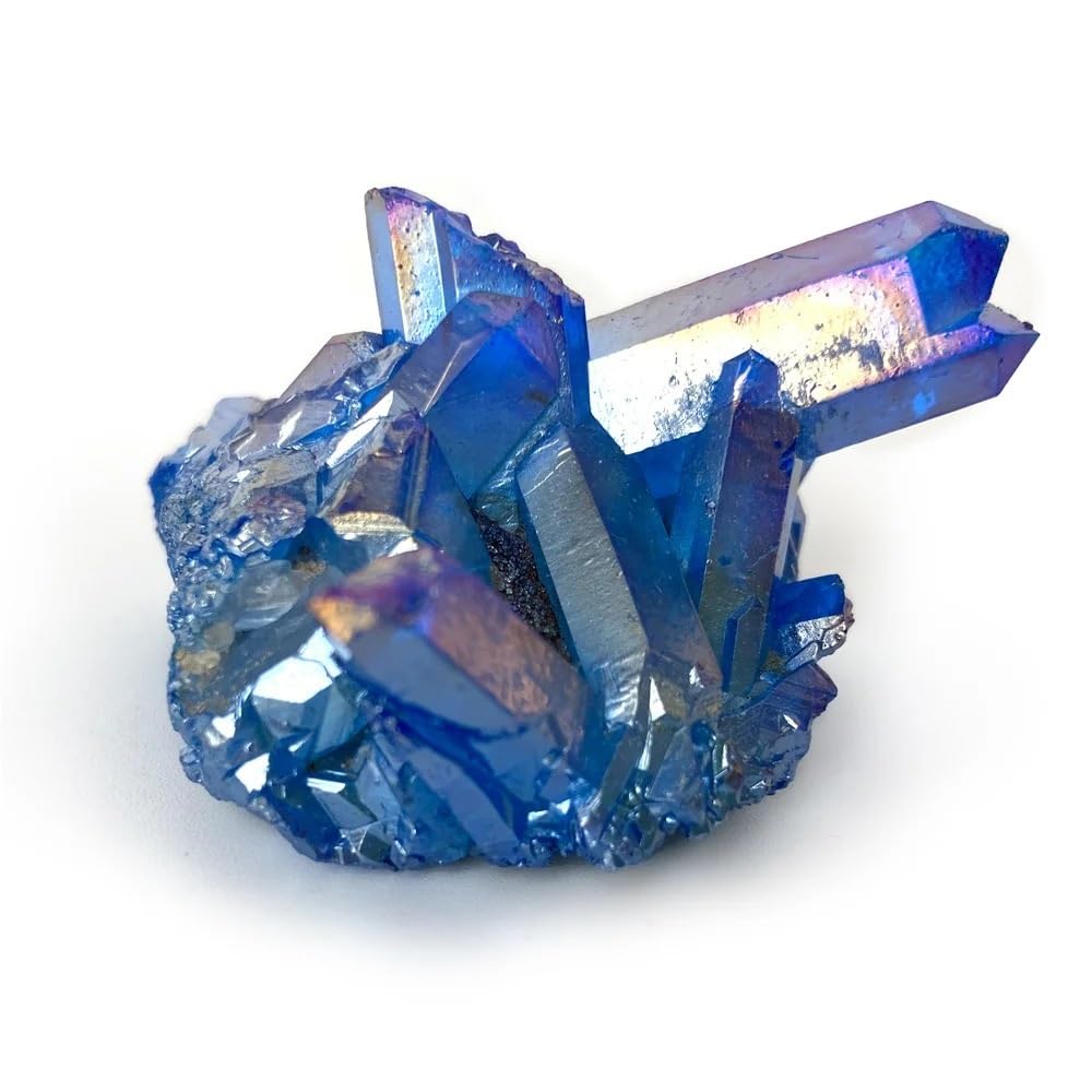 YLQUXEUV Decorative Ornaments Blue Crystal geode electroplated Column Stone Rock Home Decoration Amethyst (Size : 70g)