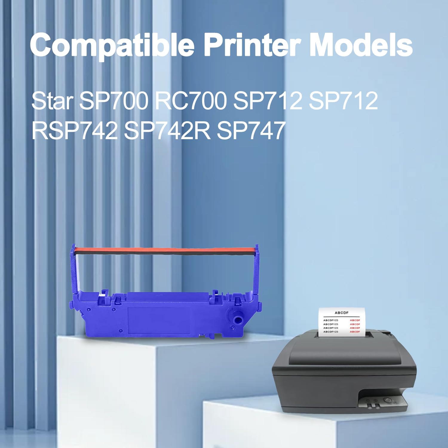 RC700 - Cinta de repuesto negra y roja para impresora de tinta rc700 SP700 SP-700 RC700 RC-700 B/R para Star SP700BR RC700BR SP712 SP712R SP717 SP740 SP742R SP747 (24 unidades)