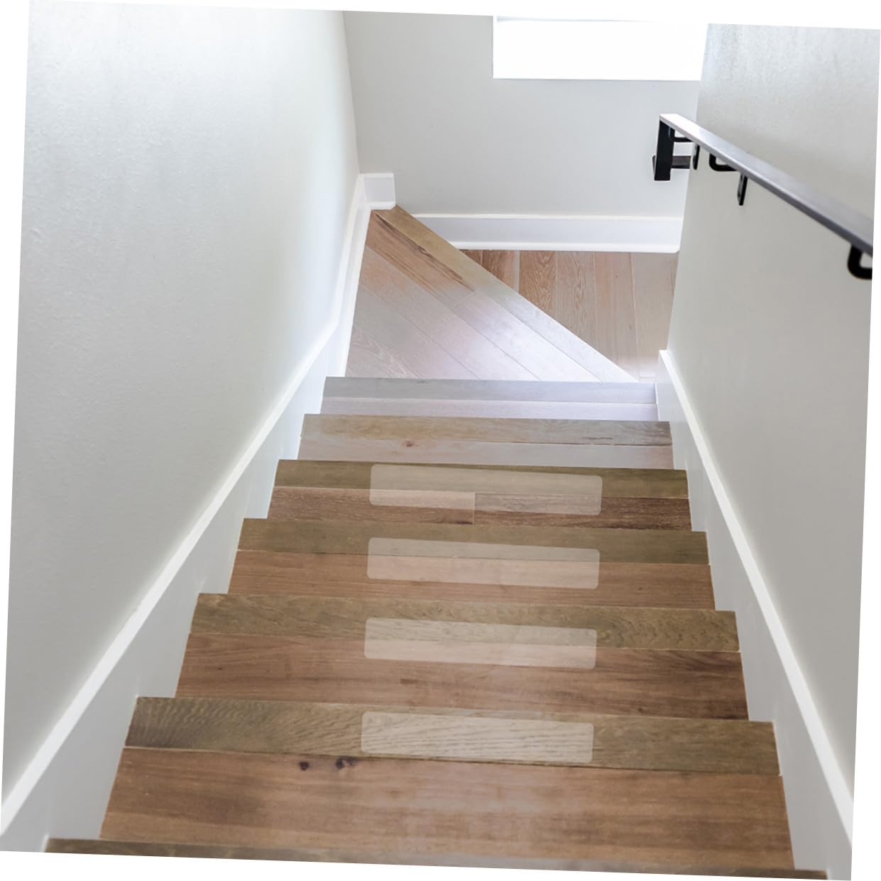 Sewroro Tiras Antideslizantes para Suelo Transparentes Cinta de Seguridad para Ducha y Escaleras Autoadhesivas 15x61 Cm Peva 10 Unidades, Uso en Baño y Hogar
