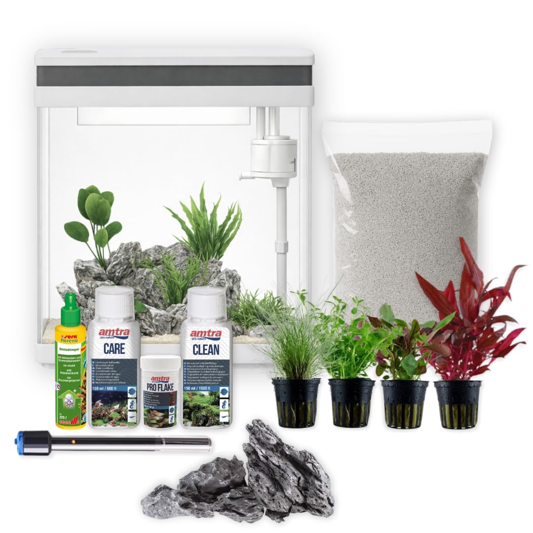 AquaOne Set completo per acquario, LED con pompa HNE-300, piccolo nano acquario, 13 litri, con impianto di filtro, mini mini mini bacino nano per pesci e gamberetti
