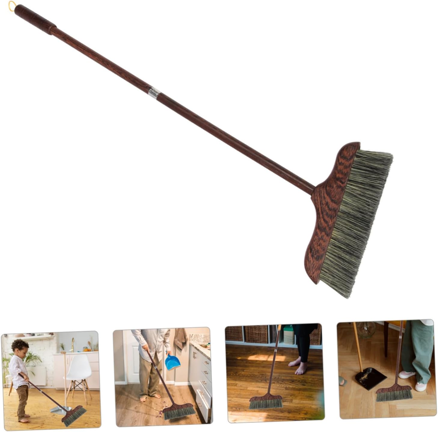 GARVALON Cedar Broom Handle Floor Wiper Long Handle Broom Household Cleaning Supply