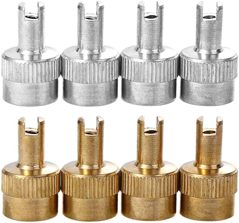 Valve Stem Caps 8Pcs Metal Slotted Slot Valve Caps with Valve Core Remover Wheel