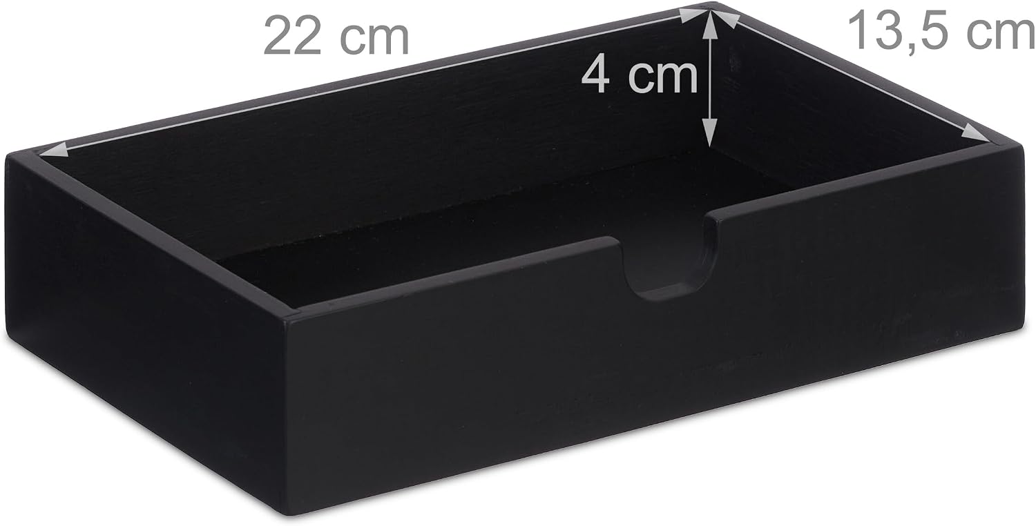 Relaxdays Desk Organiser, 1 Drawer, 9 Compartments, Bamboo, HxWxD: 10 x 25 x 15.5 cm, Utensils Storage, Natural/Black