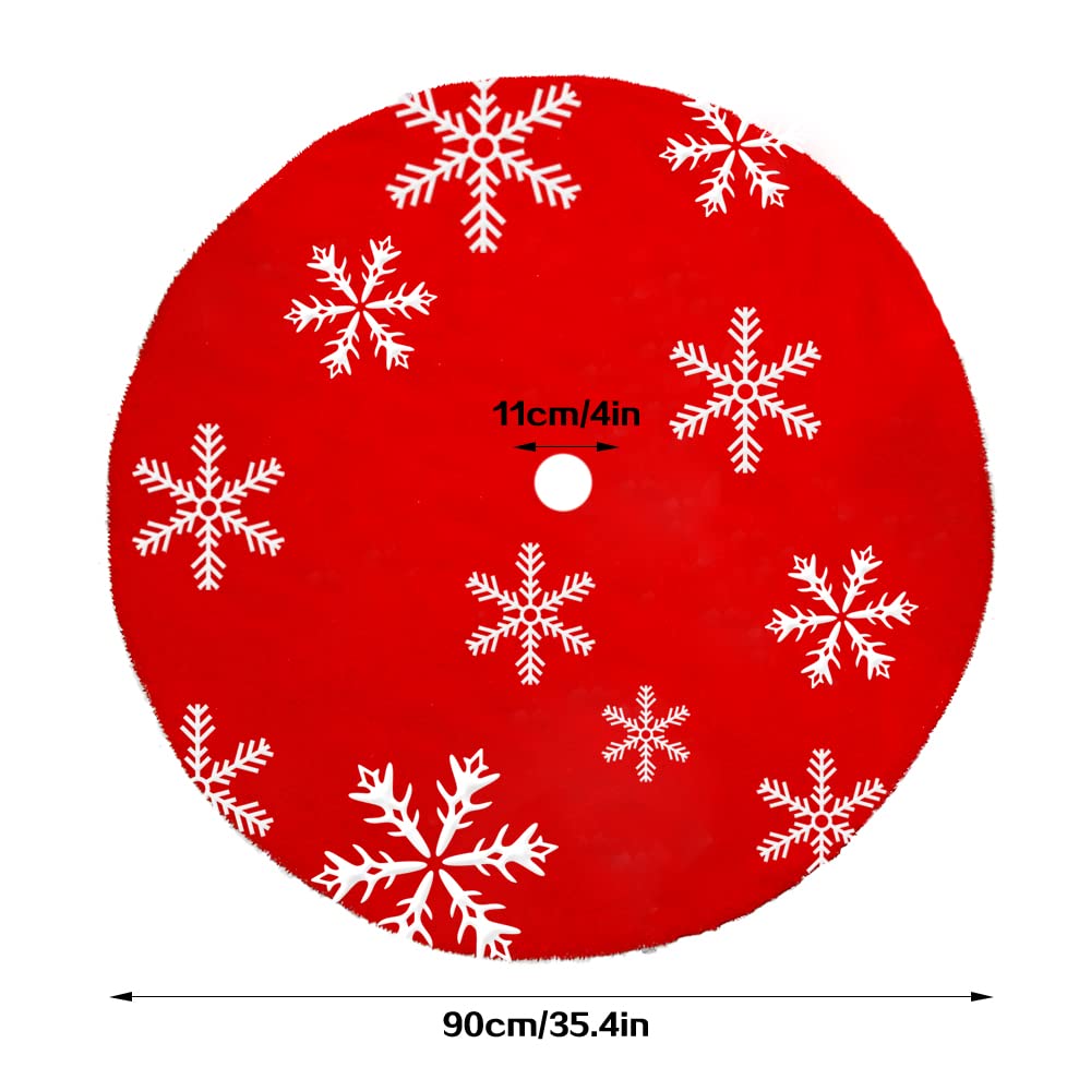 Gonna Per Albero Di Natale Rossa Gujey: Tappeto 90 Cm Per Una Base Perfetta