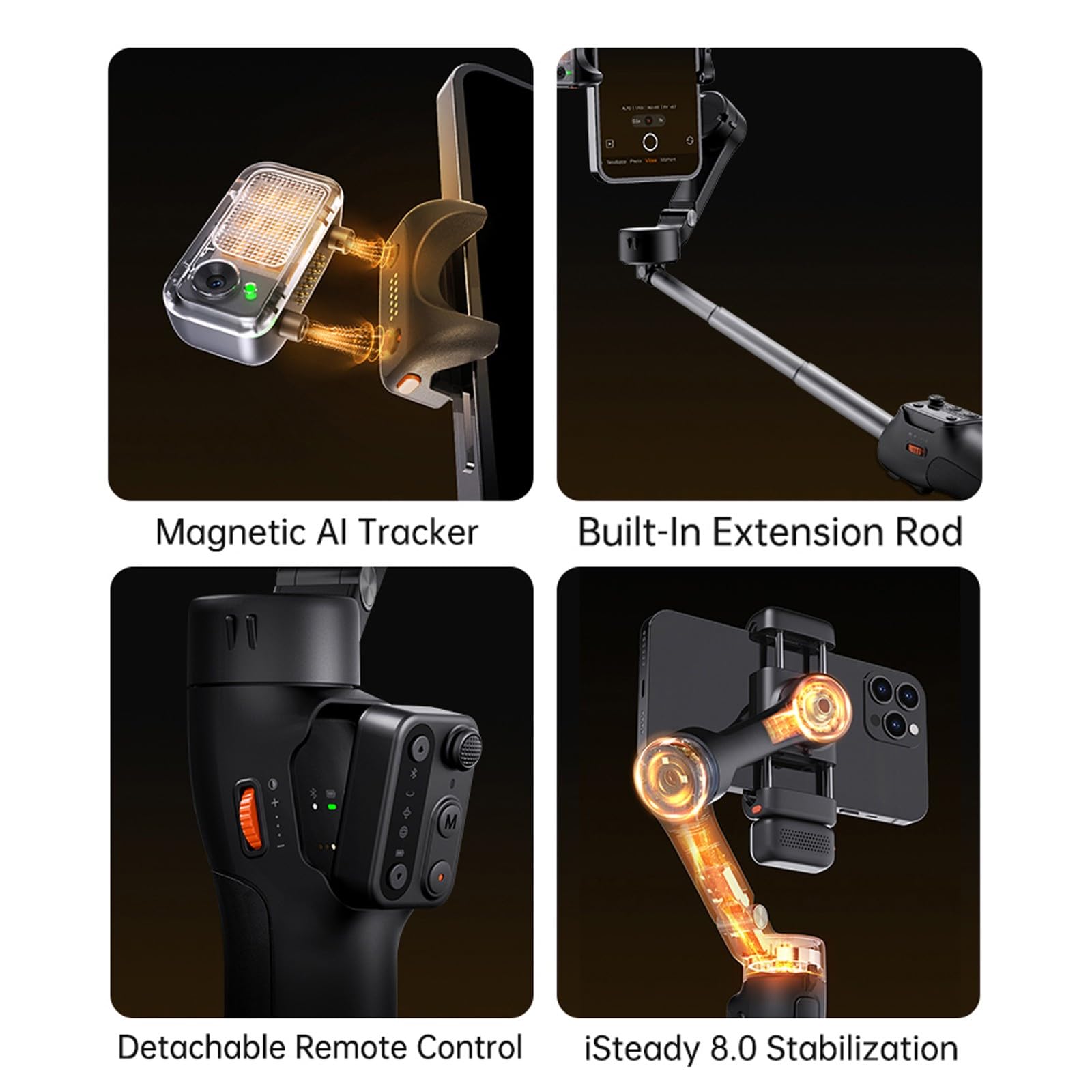 Hohem iSteady V3 Gimbal Stabilizer, Magnetic AI Tracking