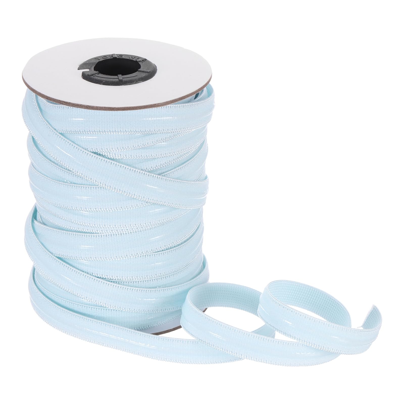 sourcing map Non-Slip Elastic Band, 1cm x 18m Light Blue Polyester Silicone Stretch Band Silicone Grip for Clothing Accessories Wigs