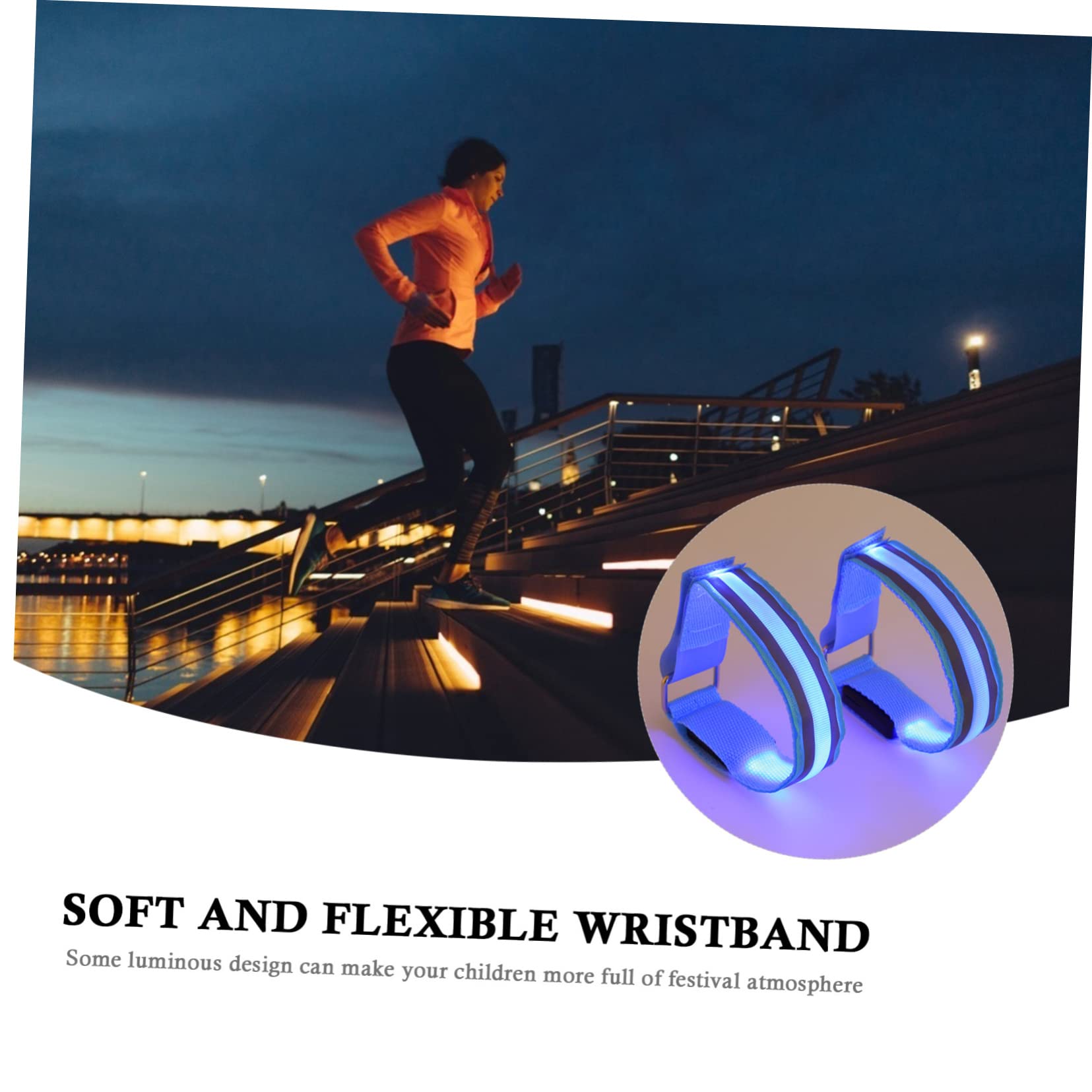 Yardwe Bracelets Lumineux avec De LED Équipement Électronique De Course Sport De Course De Nuit 4 Pièces