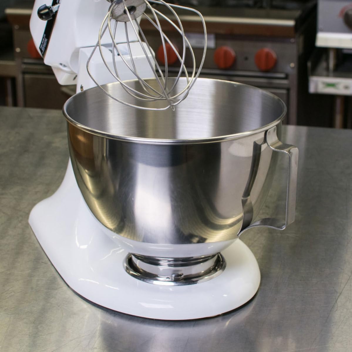 Tazón de Batidora de Acero Inoxidable 5l, Base Plana, Plata
