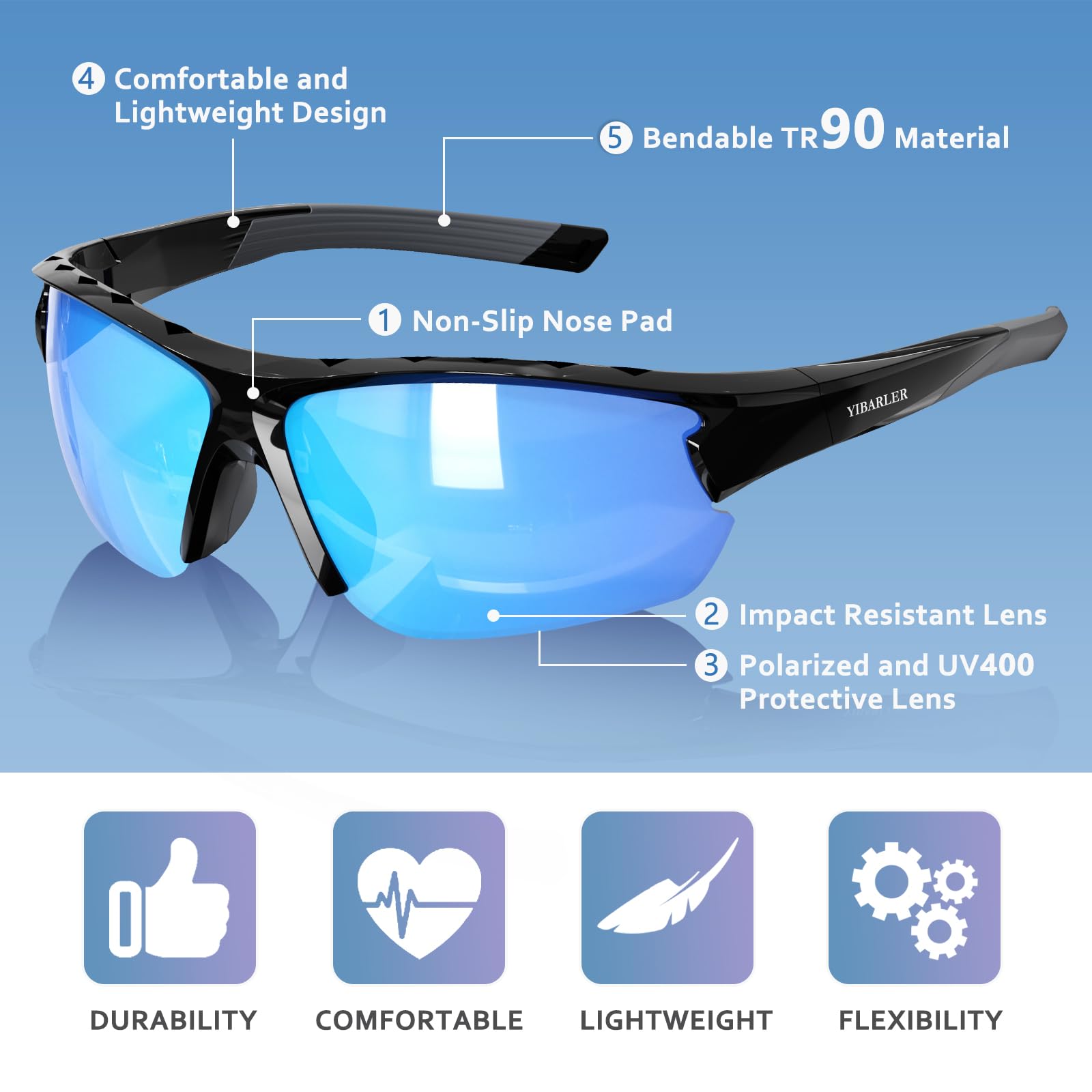 Cycling Sunglasses Pukclar Polarised Sports Sunglasses