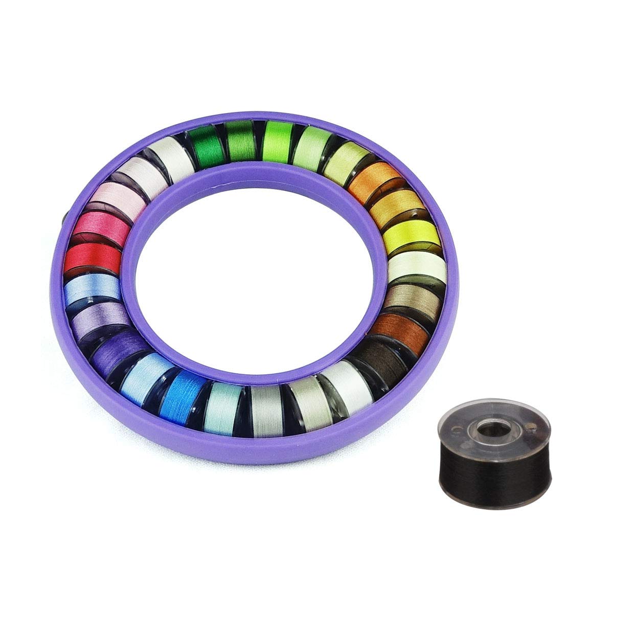 Simthread 27 Spulen Trilobal Polyester Stickmaschinengarn mit 27 sortierten Farben, vorgewickelte Spulen Größe A/SA156 für FSL auf Brother Janome Pfaff Babylock Singer Husqvaran Bernina etc.