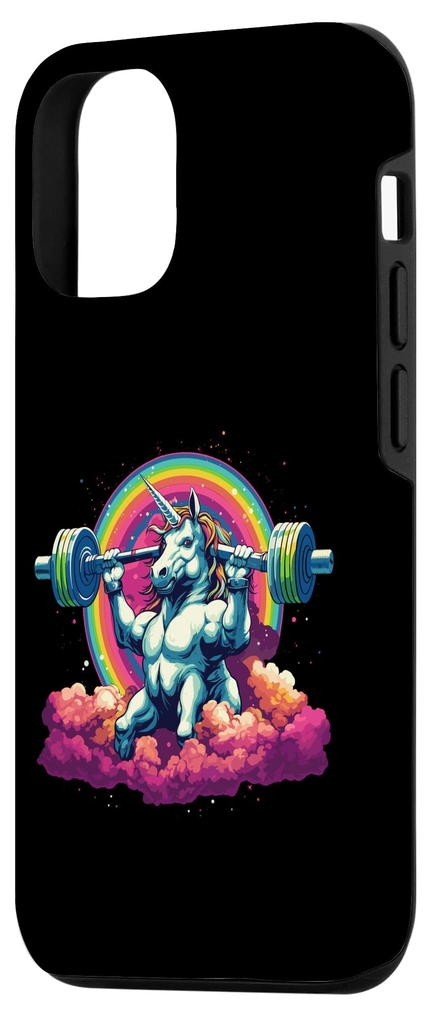 iPhone 15 Weightlifing Barbell, Funny Unicorn Weightlifter Case - Image 2