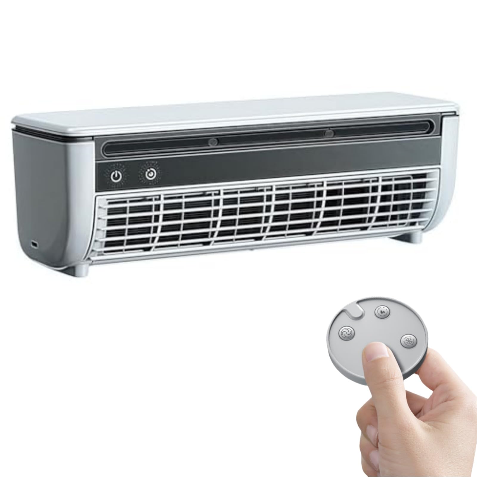 No Drilling Wall Air Conditioner Fan,Kitchen Ductless Air Conditioner Fan with Remote Control,Ice Mist Cooling Fan 6000 mAh USB Charging,Quickly Cooling,for Camping,Car,Bedroom (White) [Energy Class A+]