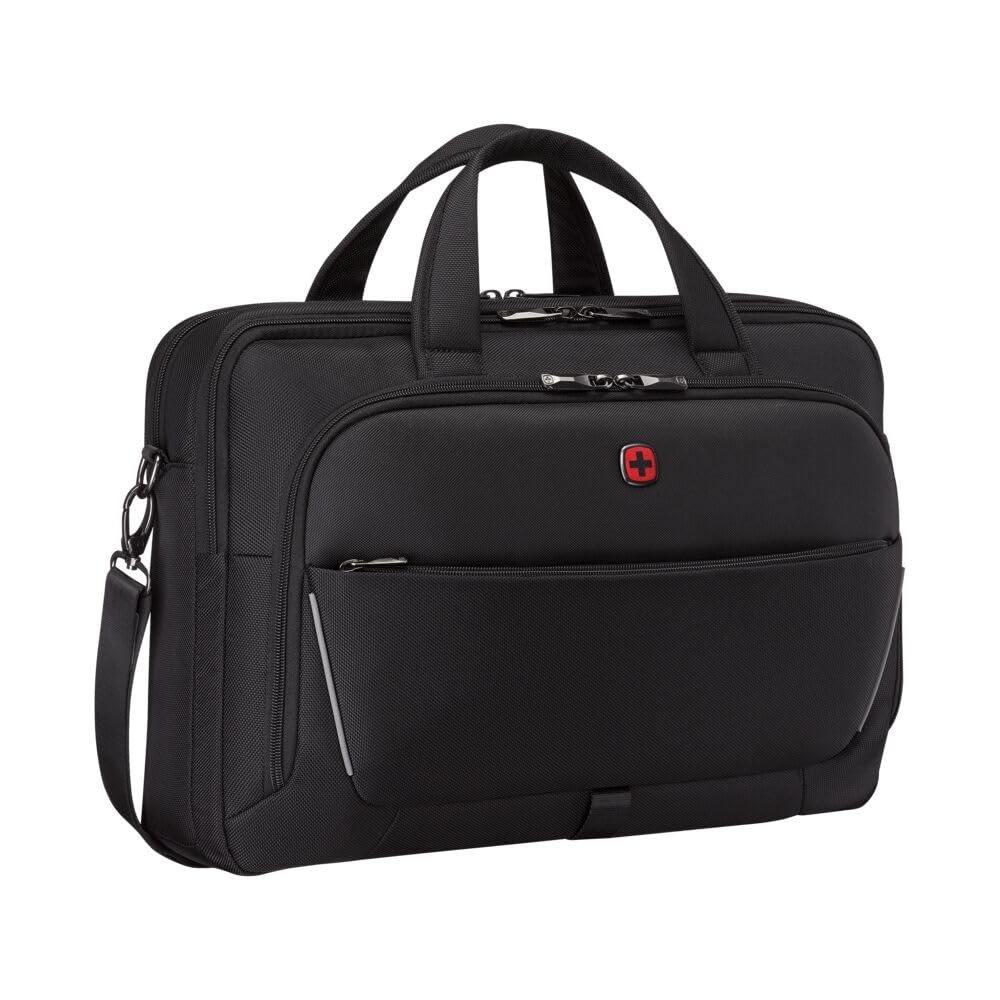 WENGER Meteor - Funda para ordenador portátil de hasta 17 pulgadas, compartimento para tablet, oficina de negocios, color negro