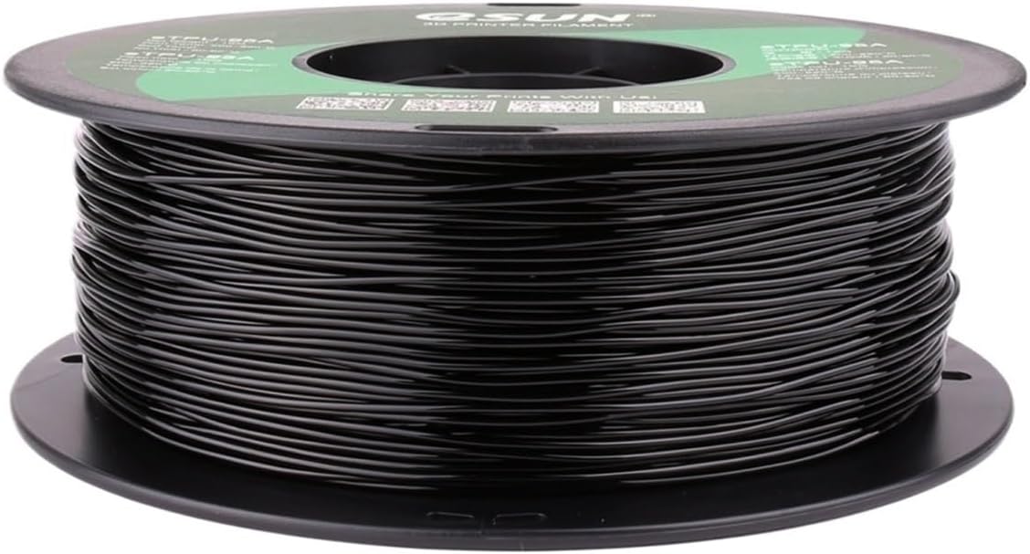 3D Printer TPU 95a Flexible Filament Black Blue Red Elastic for Flexible Rubber Material Roll Flex 1.75mm Vacuum Packaging(Black,1KG)
