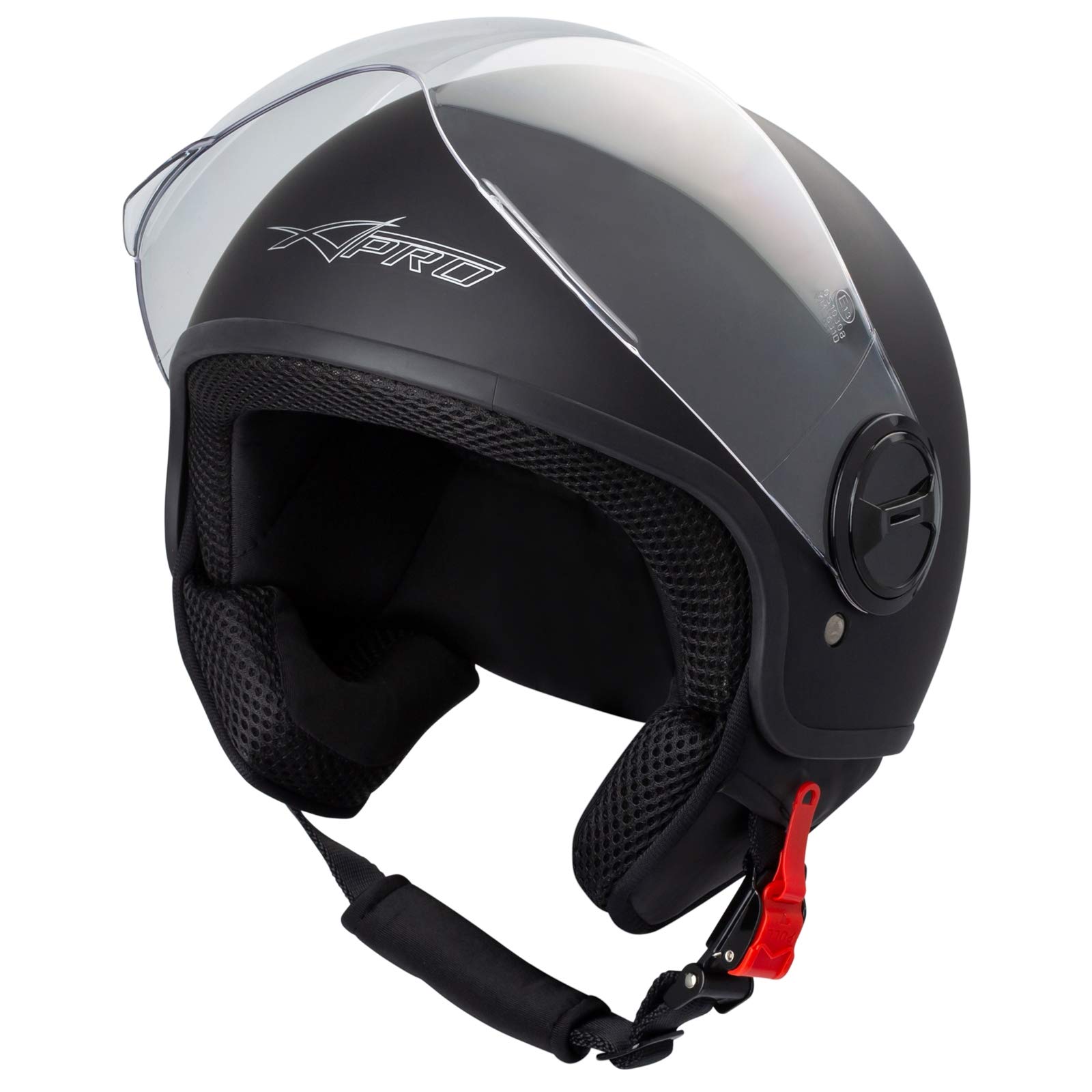 Jet Demi Urban Motorcycle Helmet ECE 22-06 Approved Avio Spherical SonicMoto Matte Black L Automotive