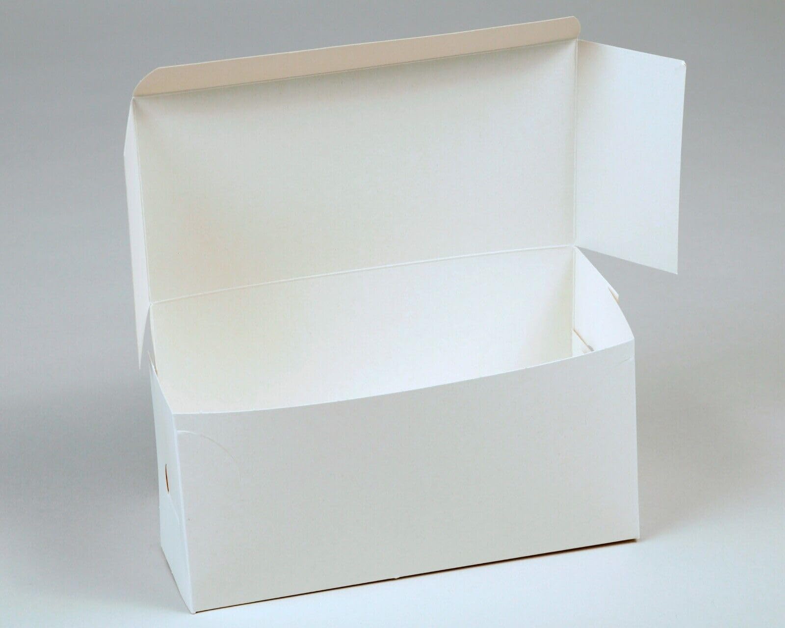 bag it Plastics 100 White Cake Boxes 8 x 4 x 4 Inch - Strong Cardboard Tall Cake Slice Box with Lid (200 x 100 x 100mm) - Food Safe Flat Packed Cake Packaging for Bakery, Takeaway, Wedding & Birthday
