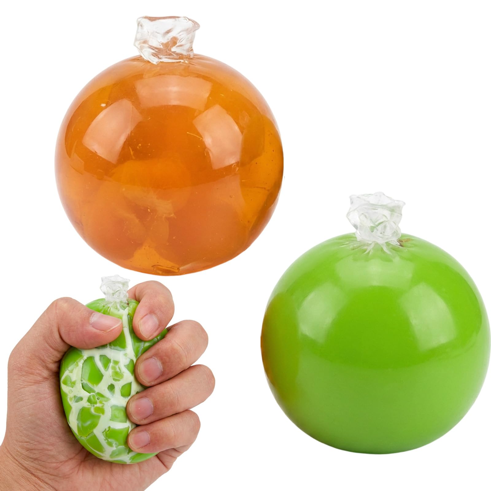 2 PCS Wax Cracking Squishy Ball, Crunchy Squishy Stress Relief, Soft Wax Squishy with Dual Color Variants