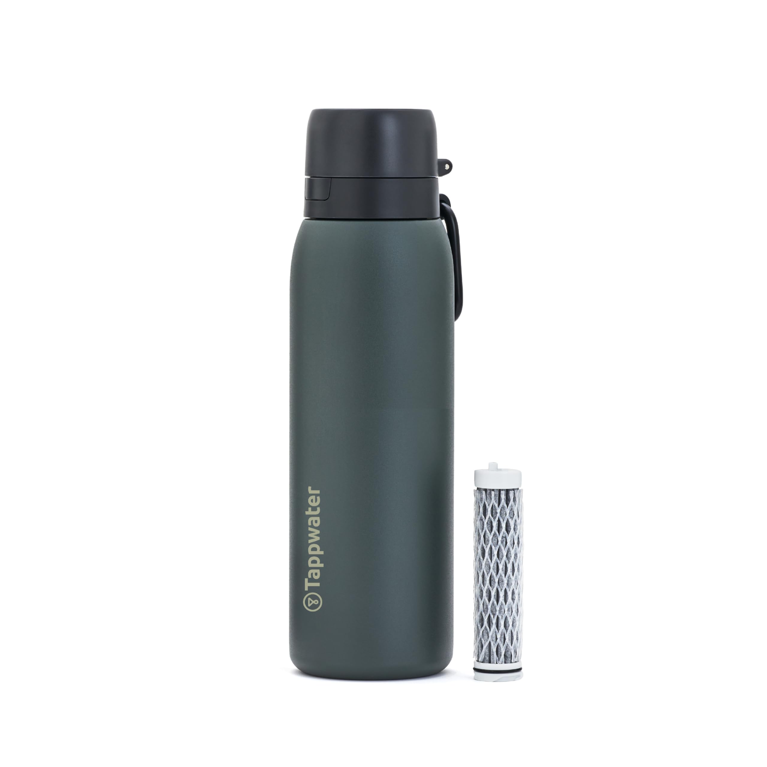 Tappwater BottlePro Adventure - Borraccia 740ml. Bottiglia termica con filtro, filtra il 99,99% degli agenti patogeni. Depuratore d'acqua non potabile, riutilizzabile, in acciaio inox senza BPA.