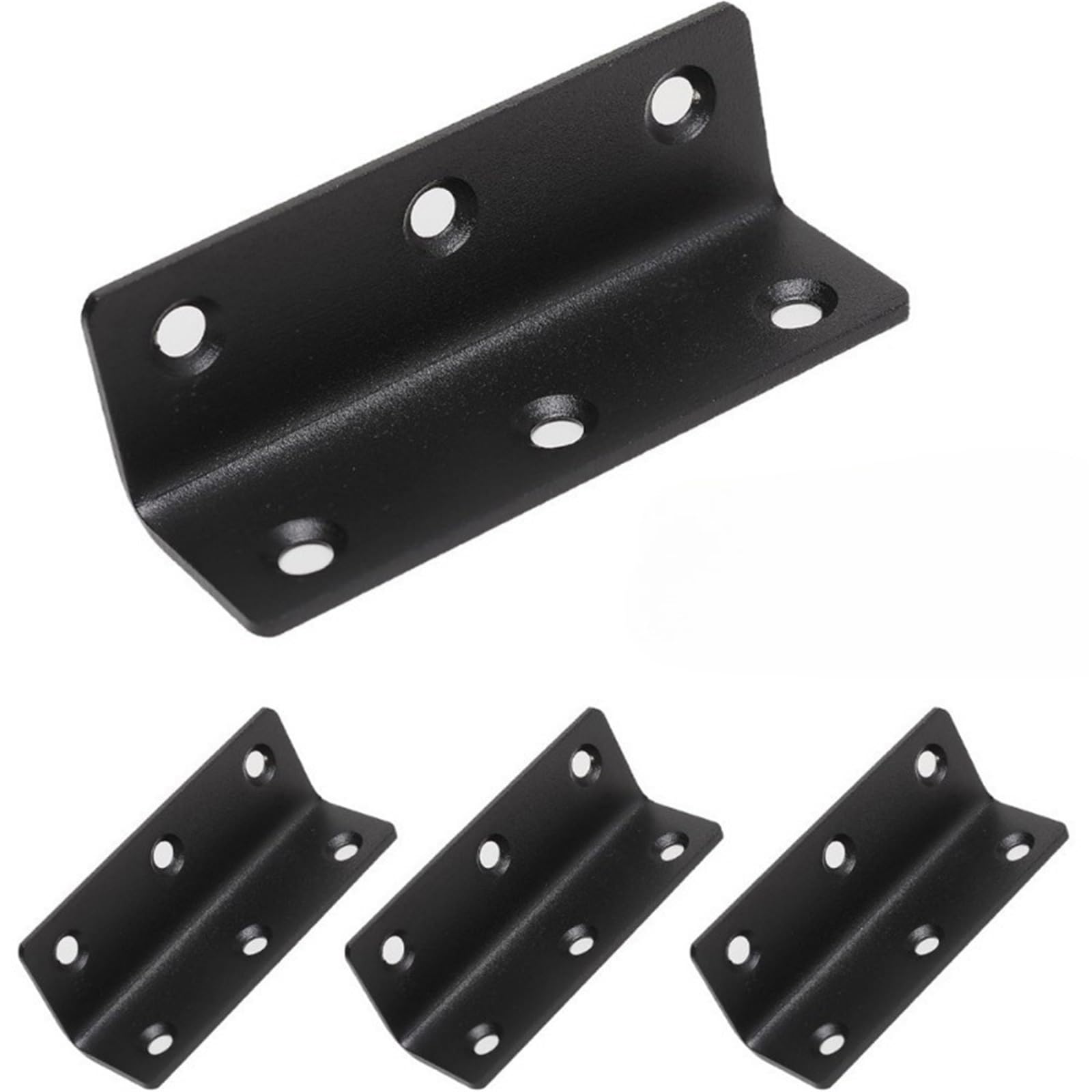 Soporte De Ángulo De Metal Negro En Forma De L, Soporte De Esquina Resistente for Montaje Y Conexión De Muebles De Estante De Madera