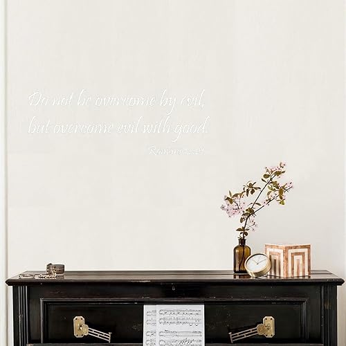 Miniatura 3 de Calcomanía para decoración de pared, diseño cristiano religioso con texto en inglés "Do Not Be Overcome by Evil, But Overcome Evil with Good",