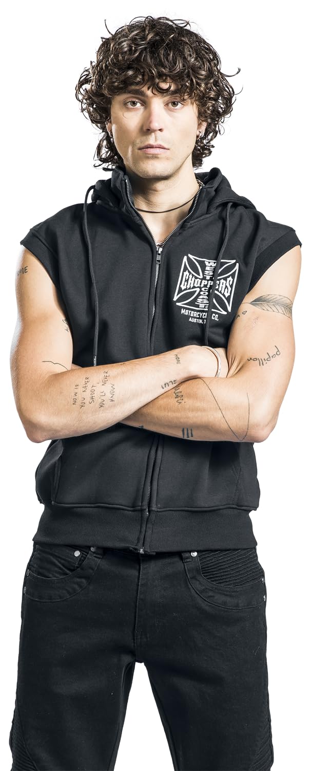 West Coast Choppers WCC OG ATX - Sweat à Capuche Sans Manches Homme Veste noir L