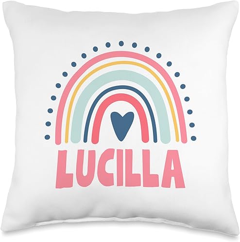 Lucilla Name Custom Woman Myth Legend Pink Birthday Party Throw Pillow, 16x16, Multicolor