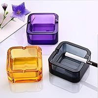 Vista 3 de Cenicero, cenicero de cristal (amarillo, pequeño)