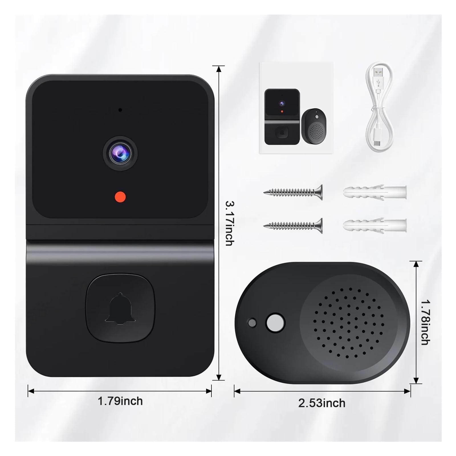 Sonnette vidéo WiFi, caméra de sécurité, interphone sans Fil