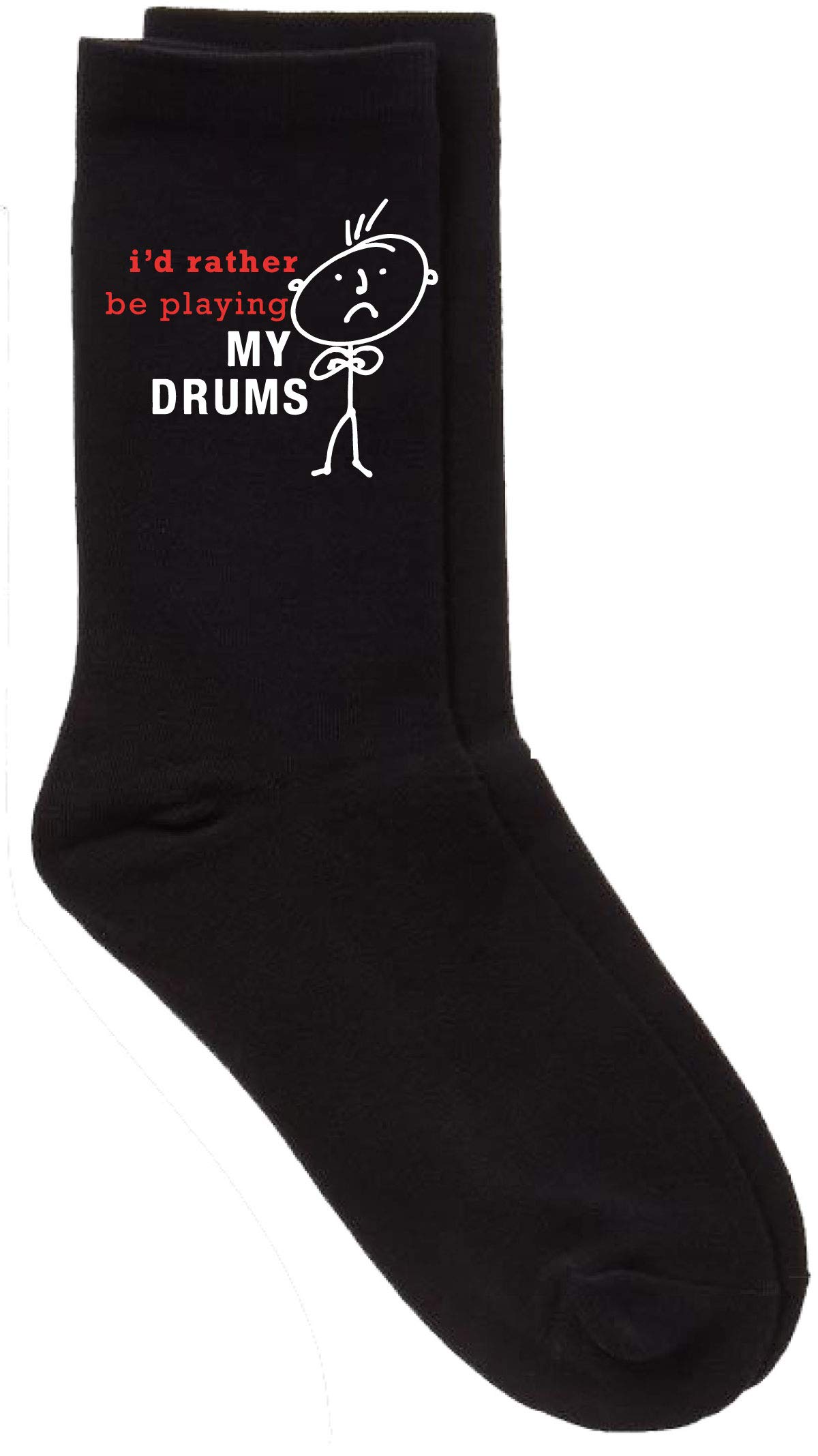 60 Second Makeover Men's Black Limited Rather Be Playing My Drums Calf Socks Fathers Day Dad Husband Boyfriend Uncle Grandpa Grandad Present