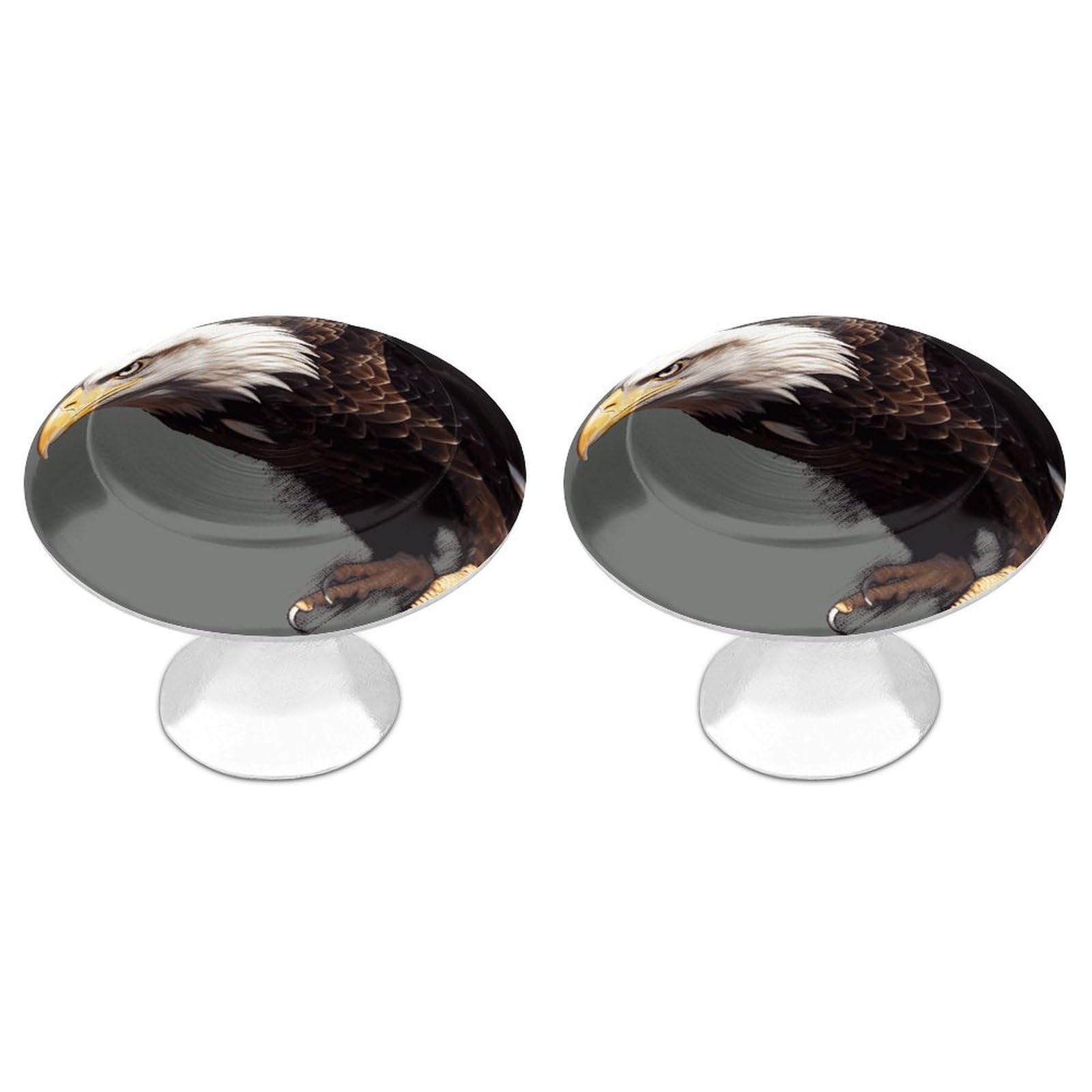 Fodpand White 2 Pack Cabinet Knobs 1.1 Inch Single Hole Drawer Pulls Handles Decorative Eagle Furniture Knobs For Dresser Kitchen Bathroom Cupboard Wardrobe Vanity Closet Door Hardware