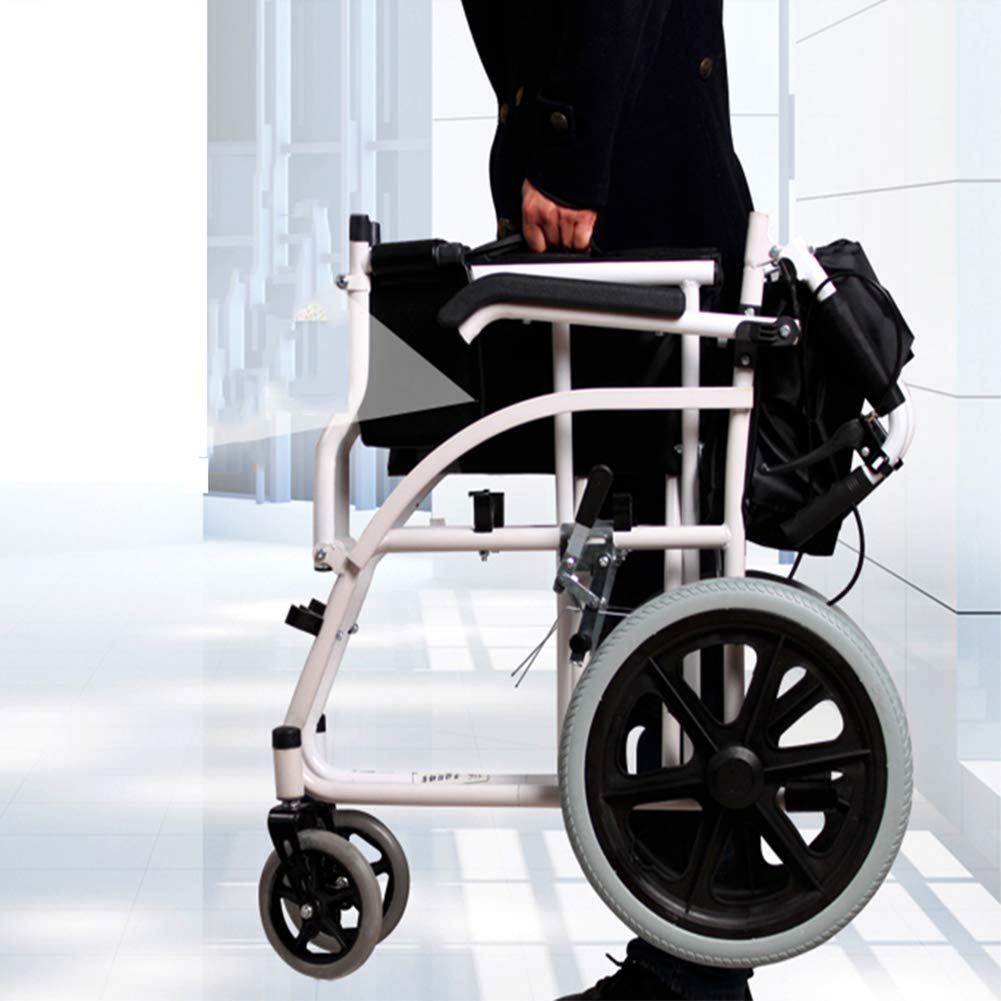 SXSLTSA Lightweight Transport Mobile Wheelchairs Folding Lightweight Elderly Disabled Travel Lightweight Transport Mobile Wheelchair Small Elderly Ultralight Portable Trolley