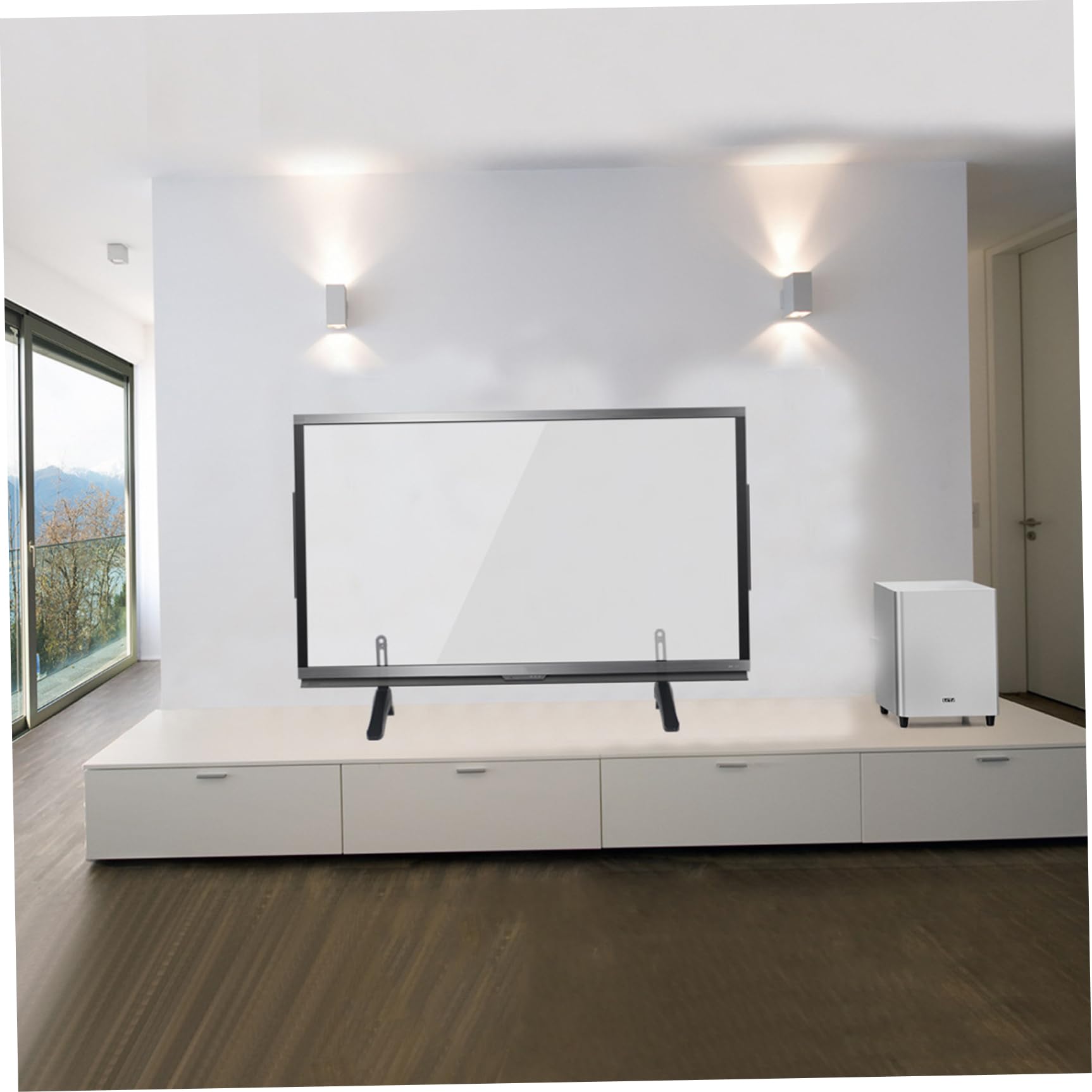 2 Pezzi Black TV Stand in Alluminio in Lega Universale Television Stand per 32-75 TV Pesante Stabile Stabile Accessori sostitutivi