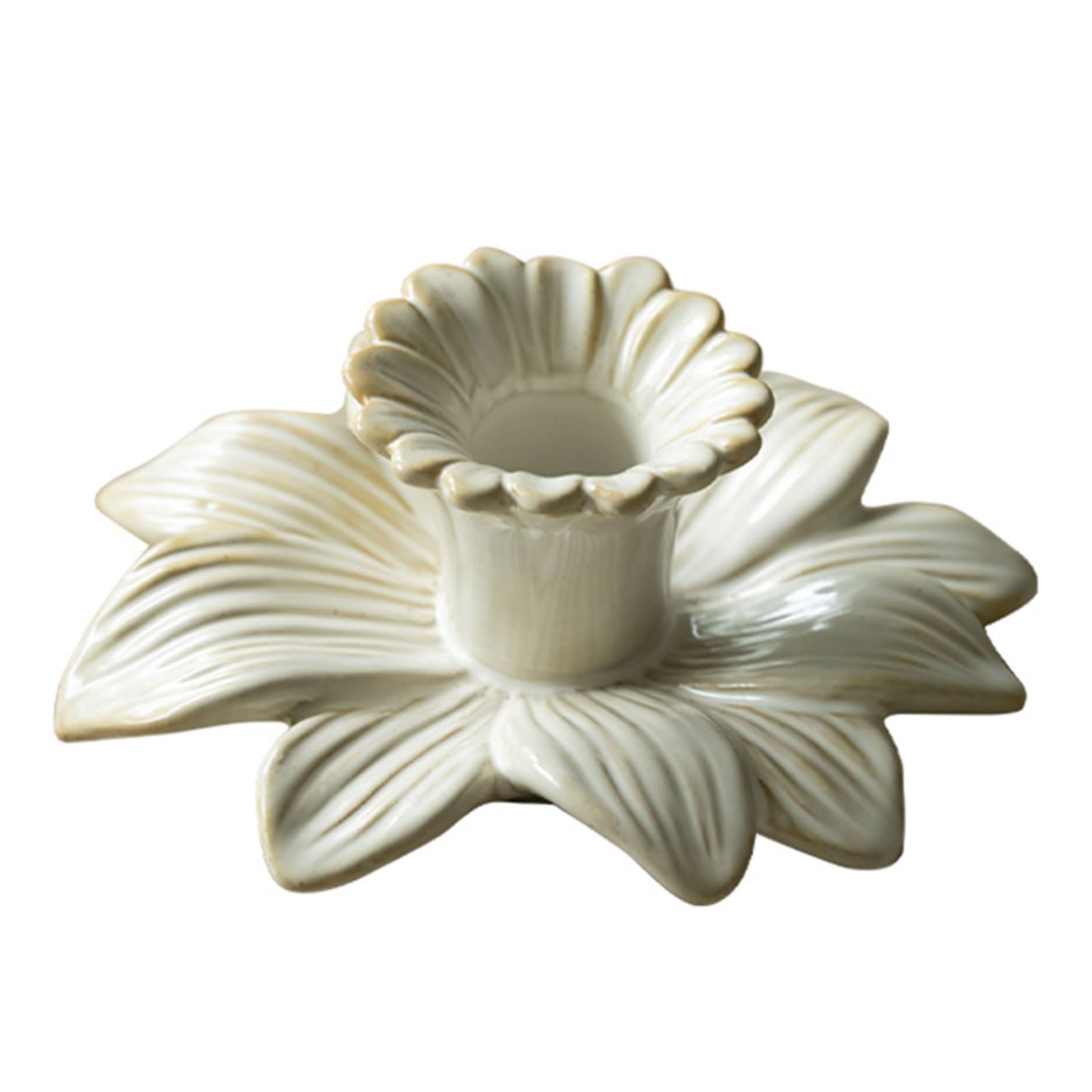 SHINLHUA Ceramics Candlestick Stand with Glazes Color for Special Occasion Candlestick Holder