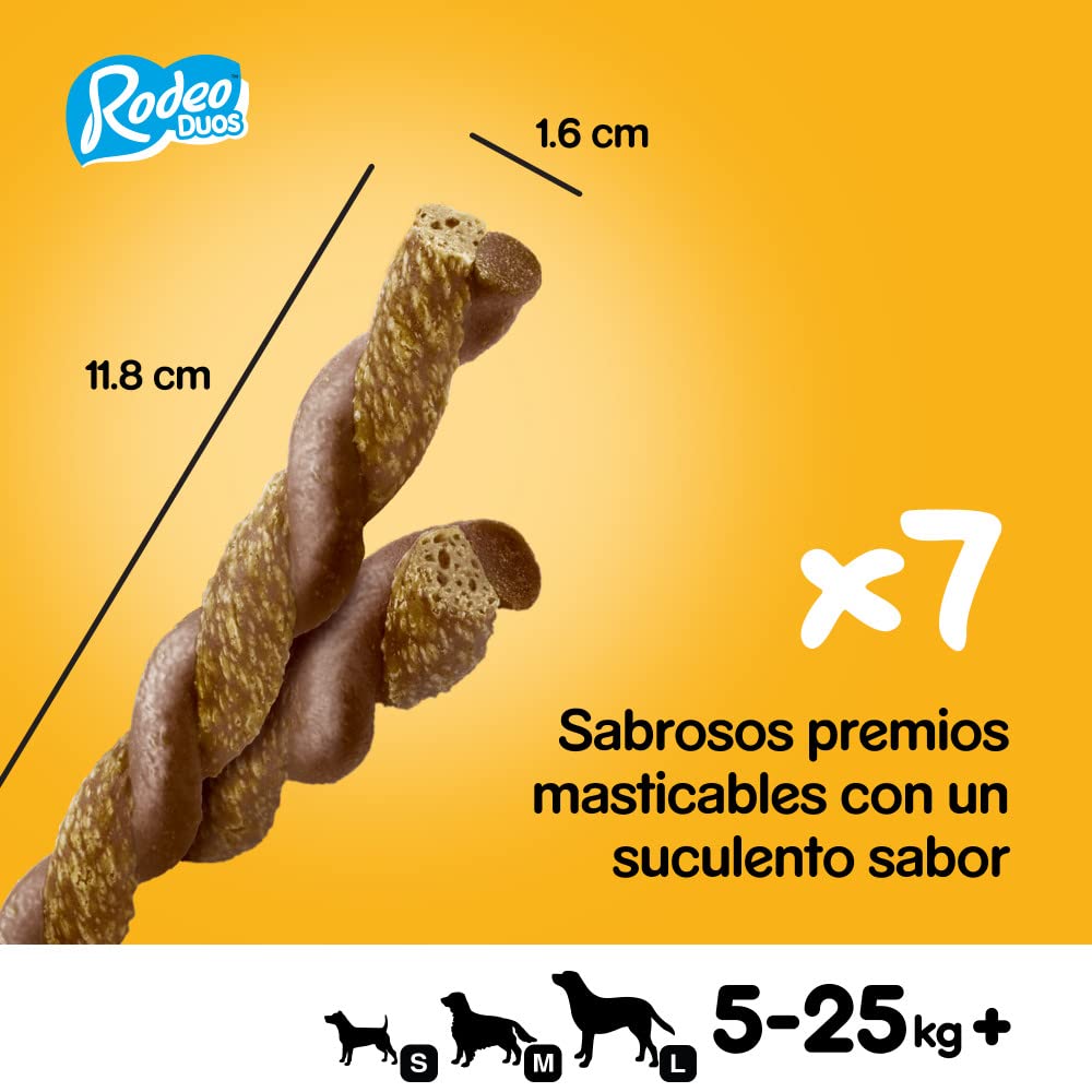 Pedigree Rodeo Duos Snack en lanières pour chiens saveur poulet et bacon (lot de 10 x 123 g)