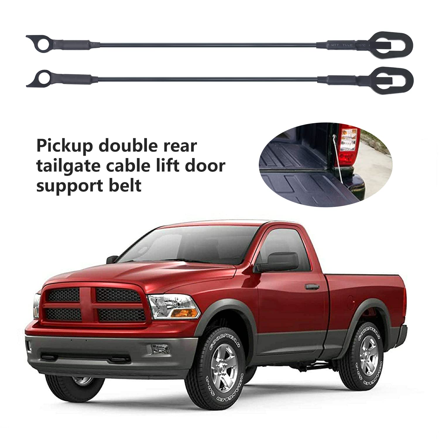 Di-autoparts 90-day Warranty Tailgate Cable Set For 1994-2001 Dodge Ram 1500 & 1994-2002 Ram 2500/3500 Pickup Trucks Tailgate Cable Replacement Set - Foto 4