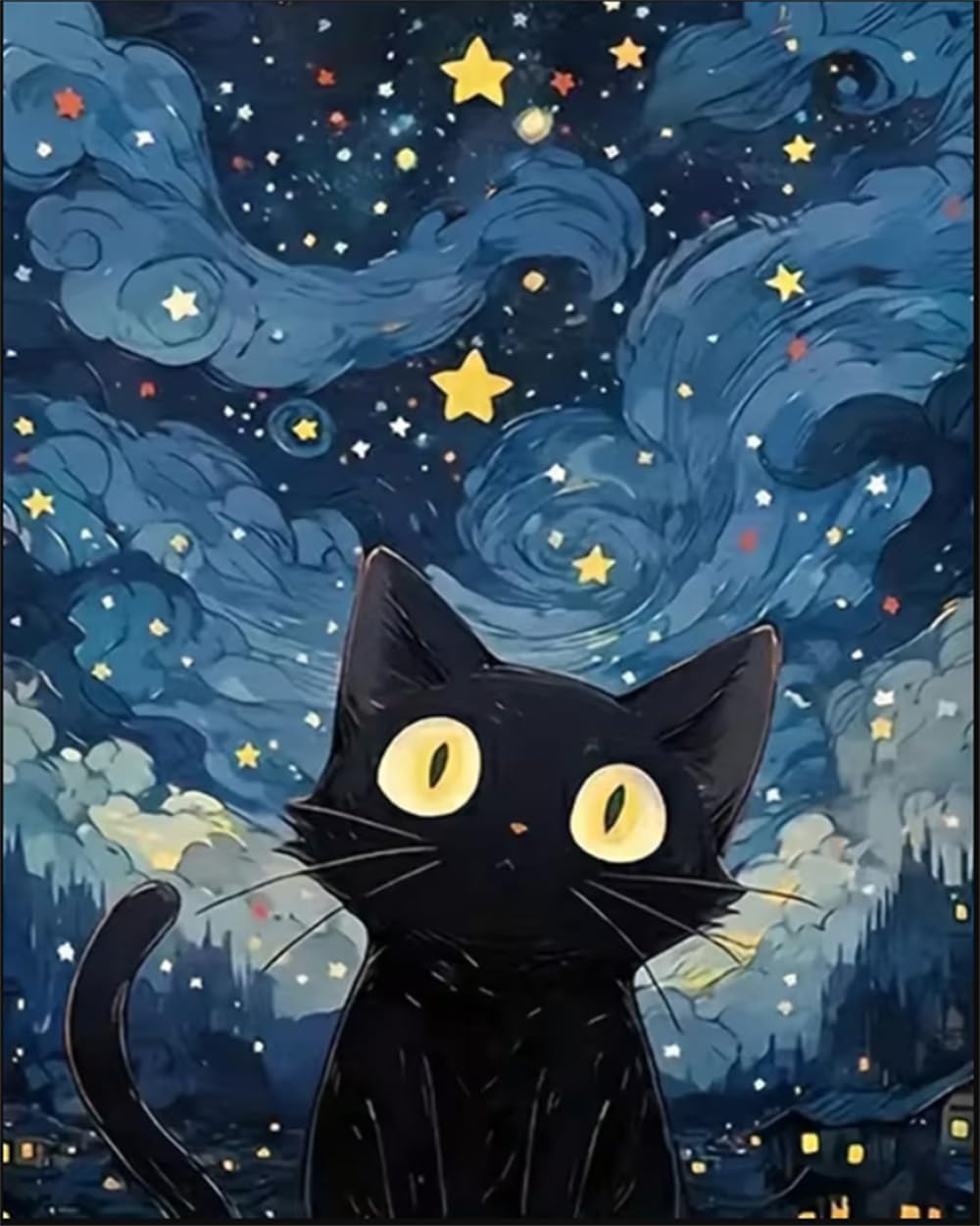 Peeua Cat Paint by Number Kits for Adults Beginners, Adult Paint by Number Kits on Canvas DIY Acrylic Painting for Home Decor, 16 x 20 inch