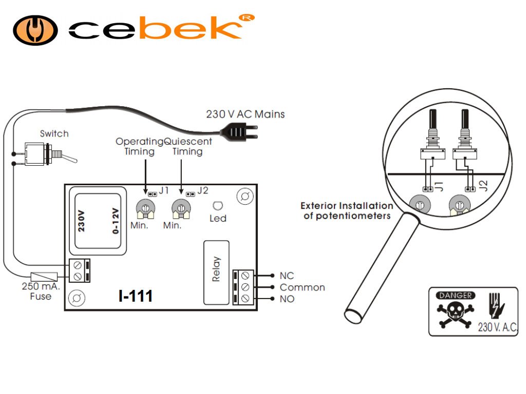 CEBEK - Temporizador Con Funcionamiento Cíclico Con Salida A Relé 230V Ca 50 Segundos A 30 Minutos I-111
