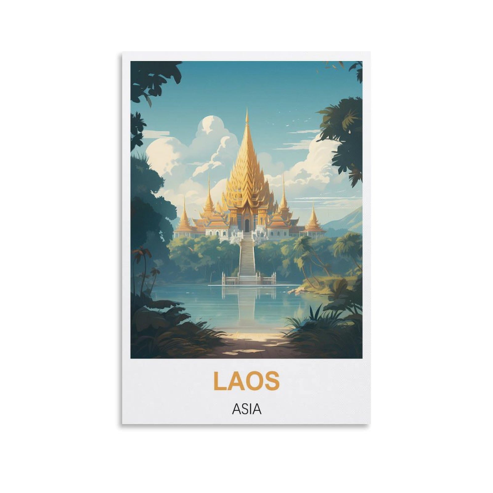 Vintage Metal Tin Wall Sign Laos Asia Art Plaque Poster Wall Decor for Home Tool Room Bar Club Restaurant Cafe 30x40cm