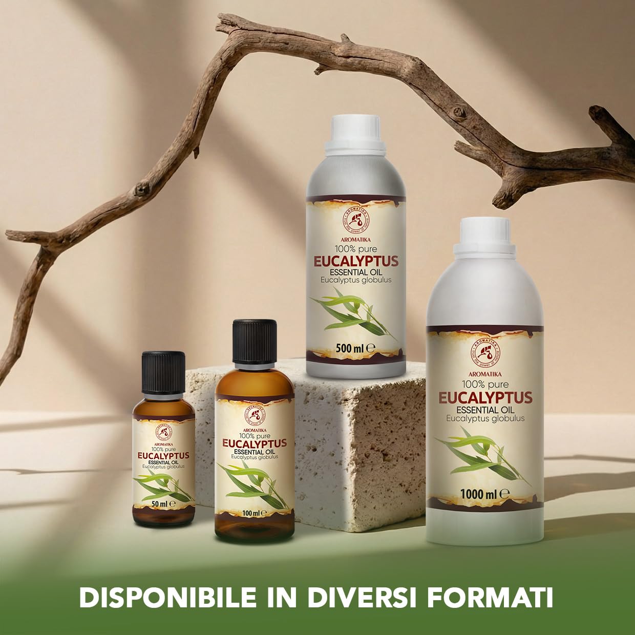 Olio Essenziale di Eucalipto 1000 ml - Eucalyptus Globulus - Naturale e Puro - Olio essenziali per Diffusori - Profumi per la Casa - Saponi e Candele - Sauna - Aroma Eucalipto - Aromaterapia