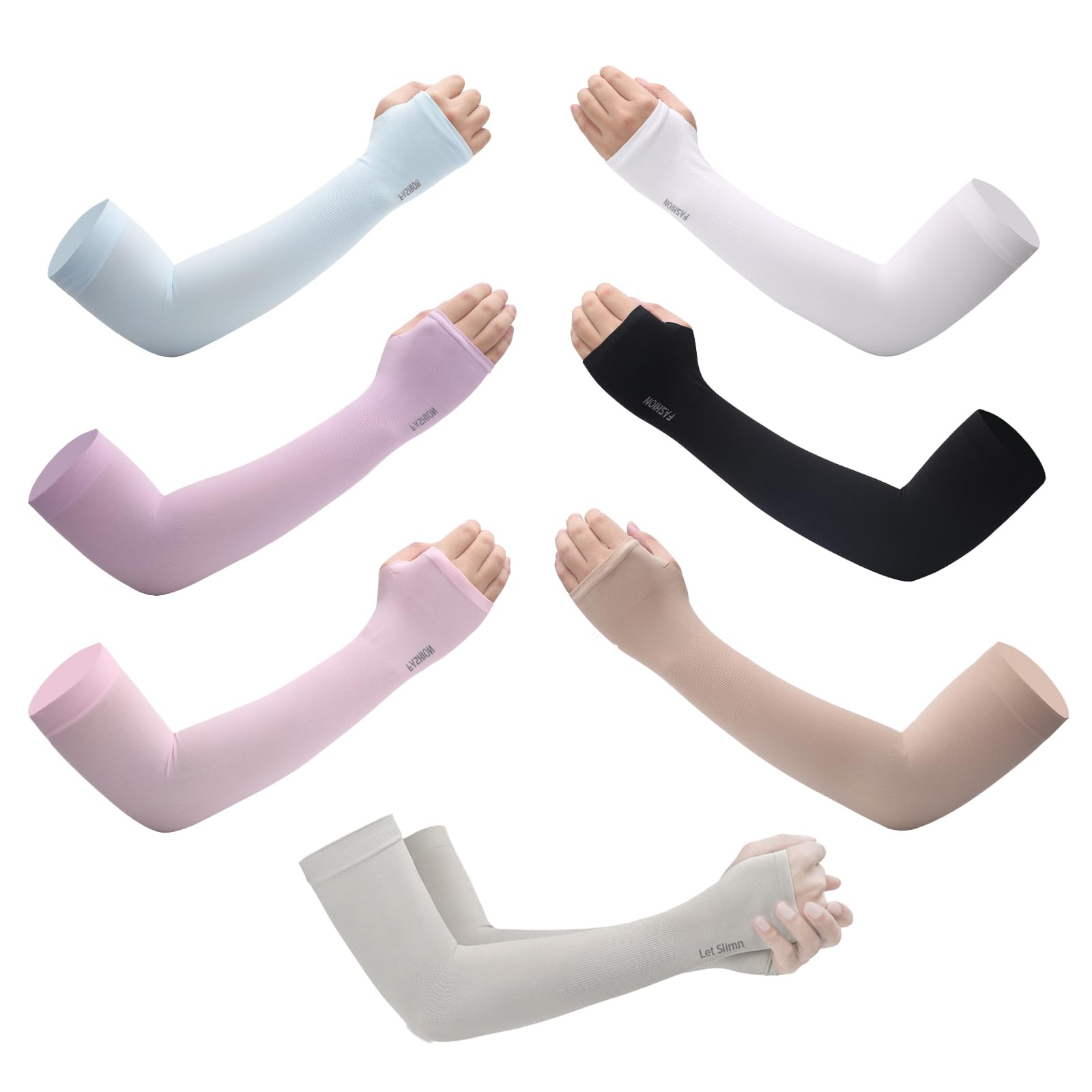 Yolev 2 Paires Manchette Bras Homme De Protection UV Solaire De Manchon Moto De Sans Doigts Blanc Chaud Manches De Jardinage Basketball Football Volleyball Manchette Gaming Femme