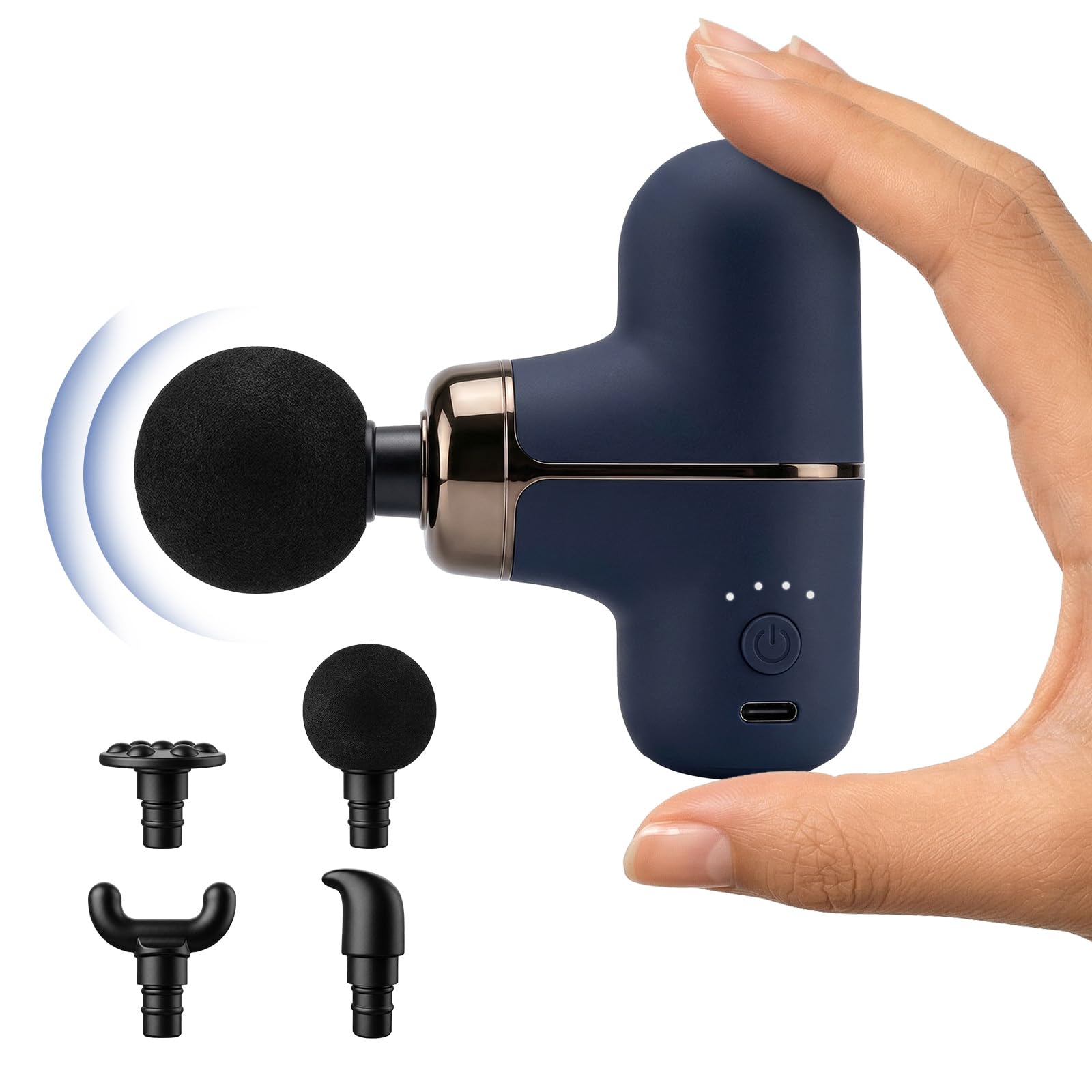 Mini Massage Gun, Deep Tissue Percussion Massager, Ultra-Quiet Portable Handheld Muscle M…