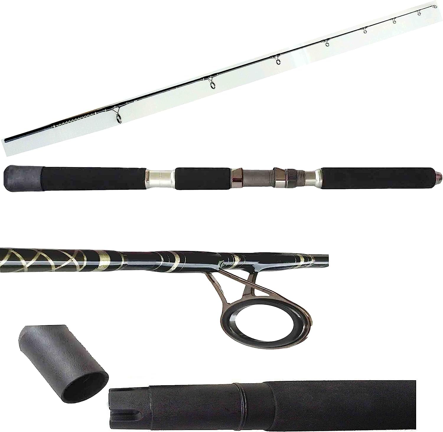 Generico Canna Pesca Siluro Storione Mt. 2 Azione Gr. 100-300 Carbonio Potente Robusta