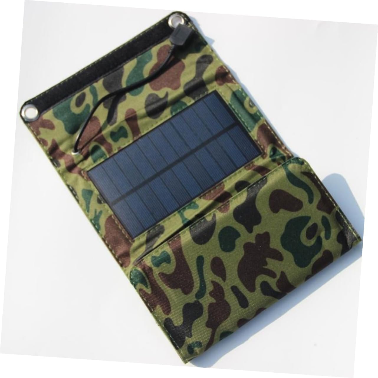 NUOBESTY Portable Foldable Solar Panel Charger USB Output Solar Powered Phone Charger for Camping Emergency Power Bank for Tablets GPS Devices Camouflage