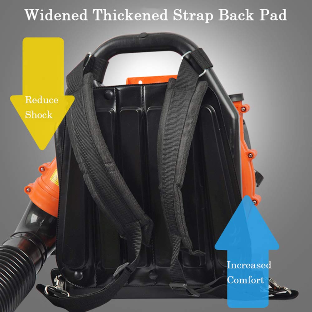 Potente Gasolina Soplador de Hojas de Mochila,Motor de Dos Tiempos con Extensión de Boquilla,para Soplar Hojas/Limpiar Polvo/Basura Pequeña(Naranja)