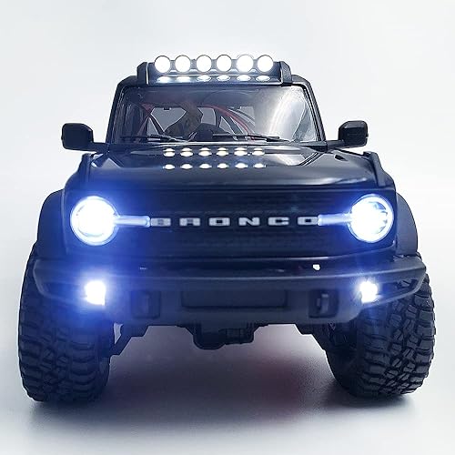 Miniatura 4 de 1:18th RC Car Roof Rack LED Light Bar para TRX4M Bronco 1/18 RC Crawler Car Upgrades Piezas
