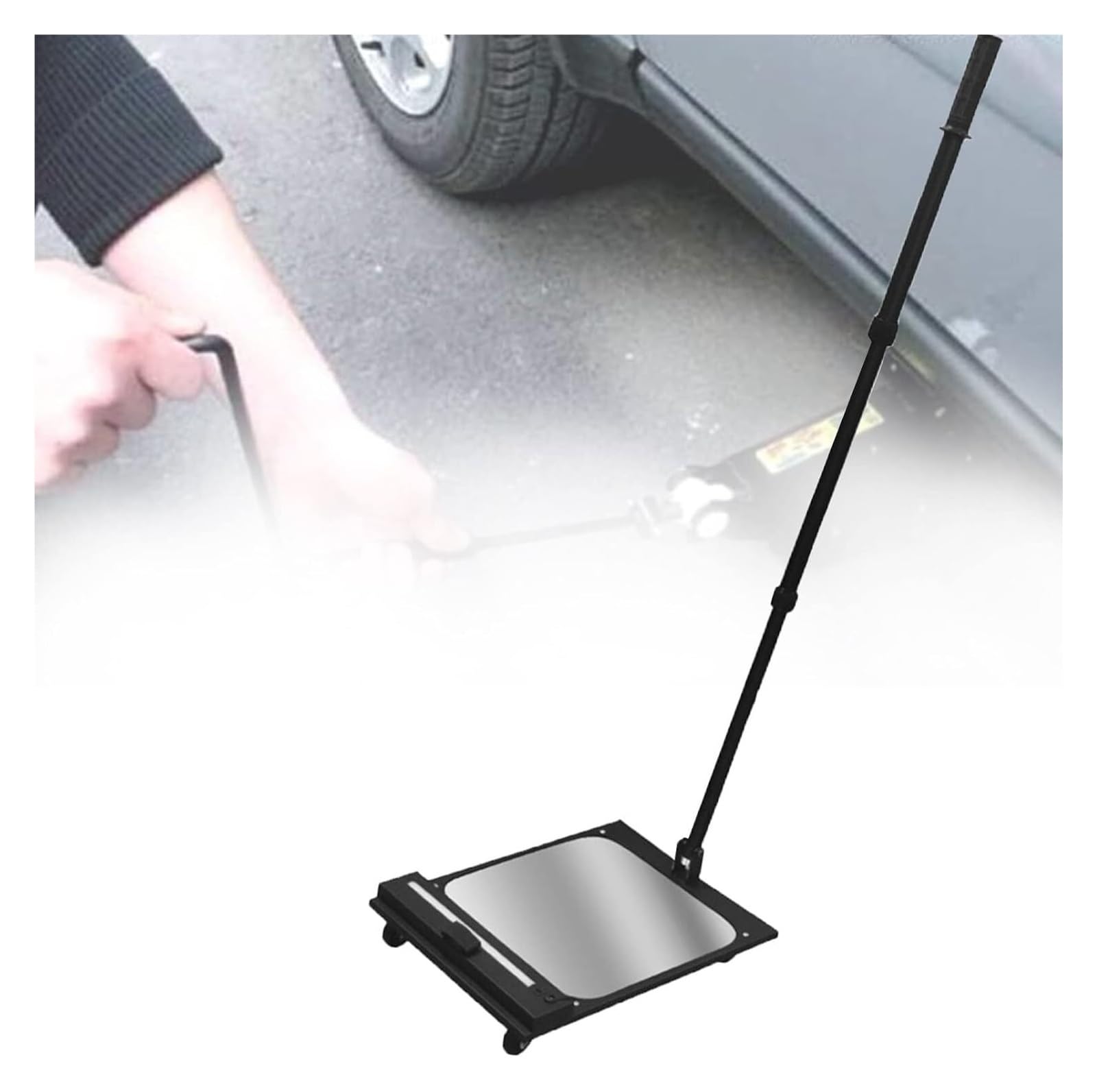 YNIYUJKL Under Car Search Mirror, Underbody Inspection Mirror, Adjustable Retractable Handle 50-110Cm, Inspect Cars, Machines, Schools Telescopic Inspection Mirror,